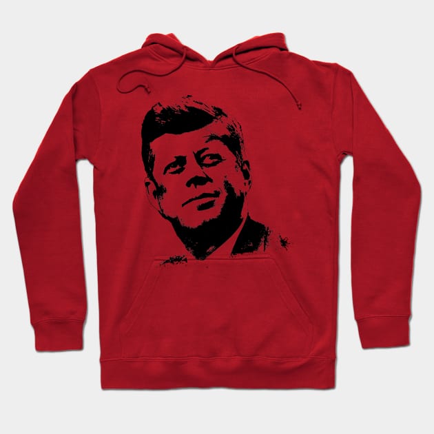 John F. Kennedy Portrait Pop Art Black White Hoodie by phatvo